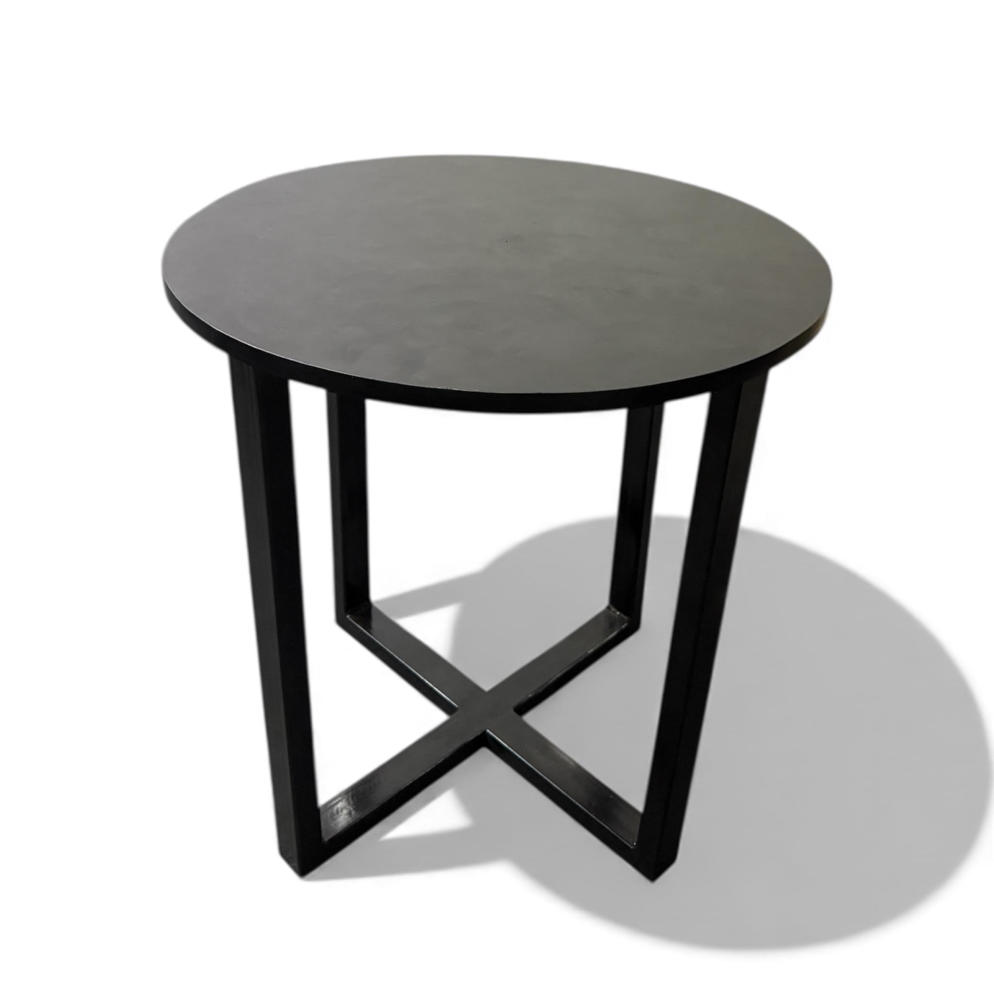 auras shadow round table – modern metal frame minimalist side table